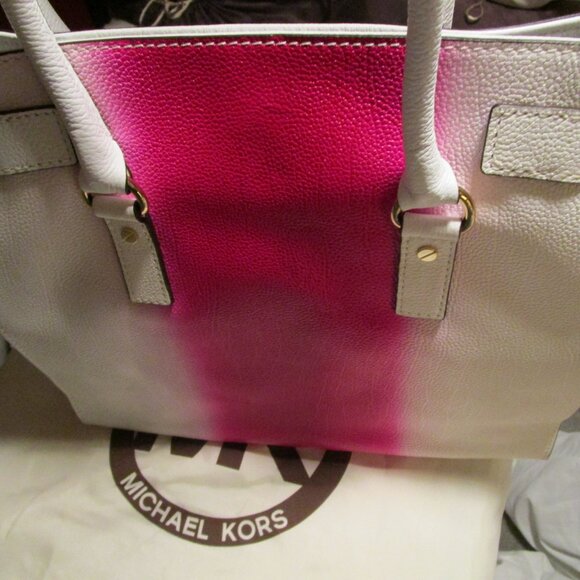 Michael Kors Hamilton N/S Fuschia Spray Large Satchel - Picture 8 of 12